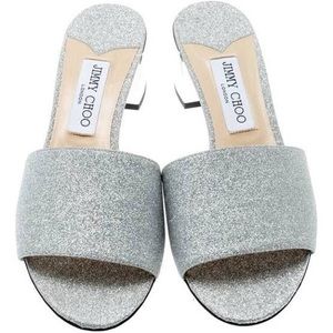 Jimmy Choo Joni Glitter slip on slides